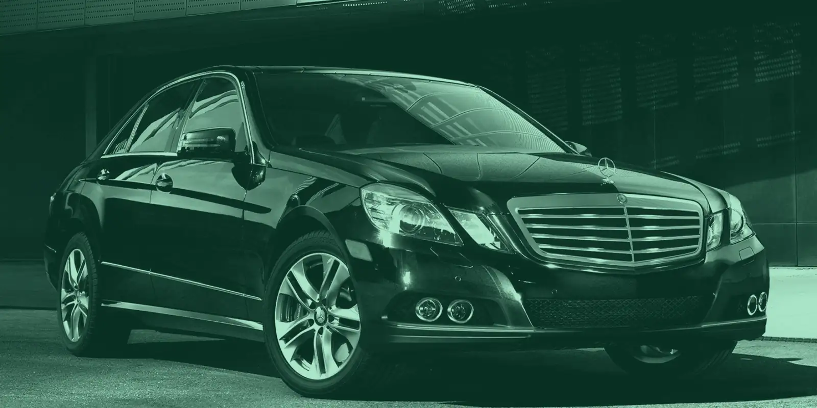 Black executive saloon car